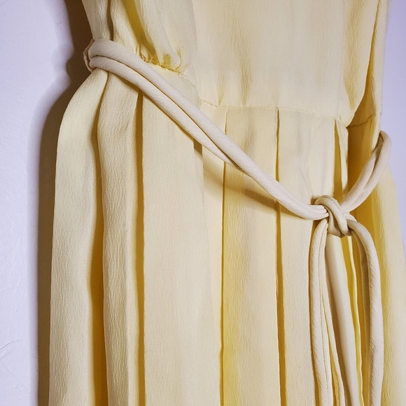 Dandelion Breeze Pastel Yellow Sleeveless Pleated Vintage 60s Dress - Picture 9 of 16